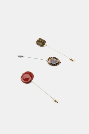 Набор из трех брошей-игл с камнями- Заказать в России