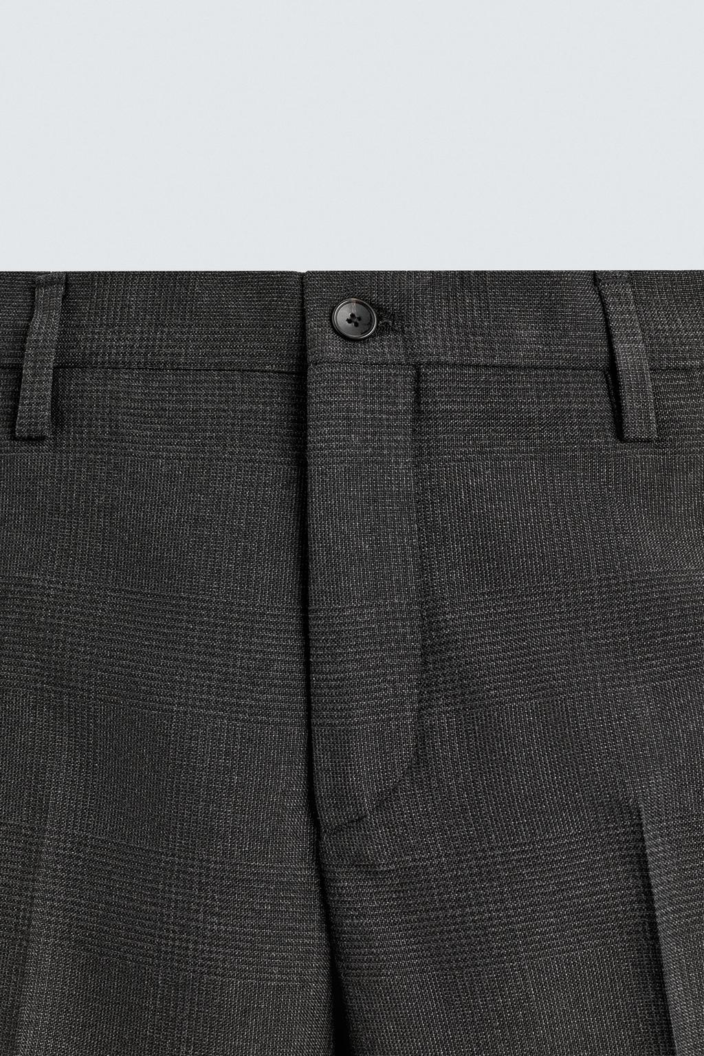 КОСТЮМНЫЕ БРЮКИ В КЛЕТКУ ИЗ РЕЛЬЕФНОЙ ТКАНИ