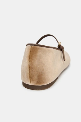 Балетки из бархатистой ткани- Заказать в России