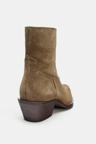 Замшевые ботильоны в ковбойском стиле- Заказать в России