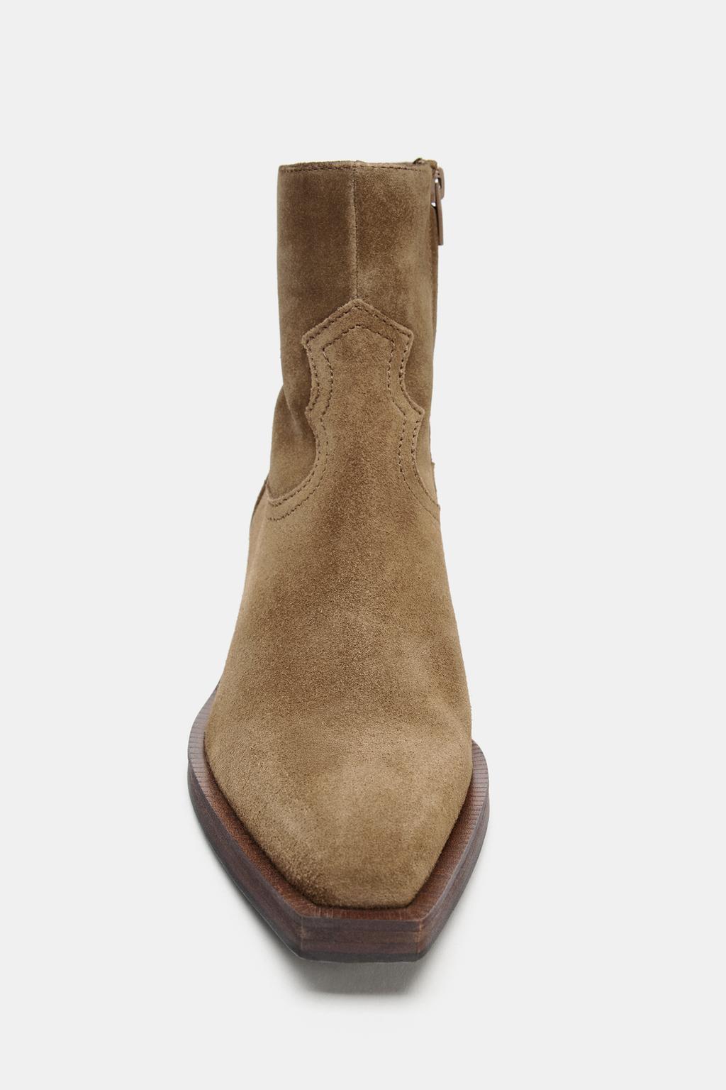 ЗАМШЕВЫЕ БОТИЛЬОНЫ В КОВБОЙСКОМ СТИЛЕ