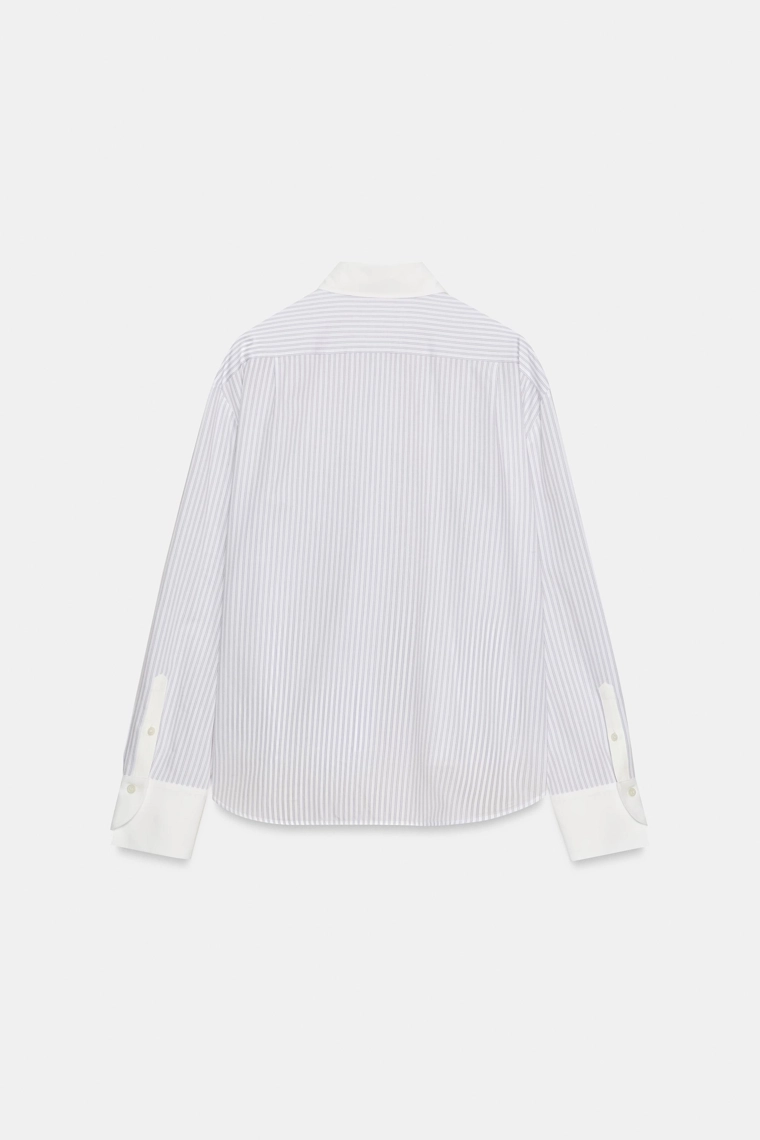 Рубашка в полоску с контрастным воротником из коллекции zw
