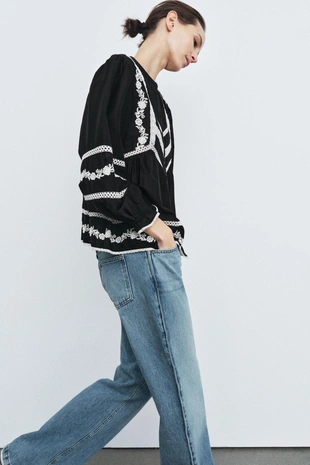 Блузка с вышивкой из коллекции ZW- Заказать в России