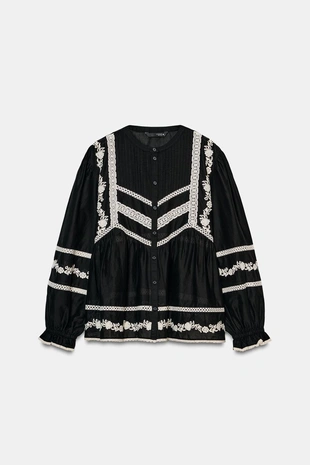 Блузка с вышивкой из коллекции ZW- Заказать в России