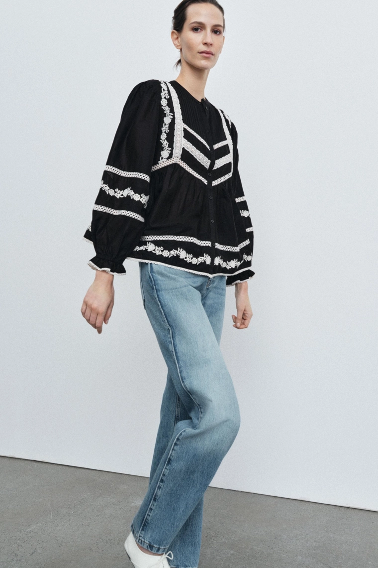 Вышитая блузка коллекции zara woman