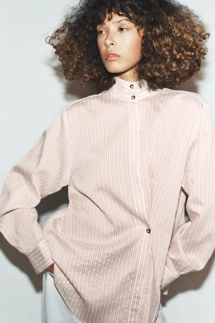 Рубашка оверсайз в полоску- Заказать в России