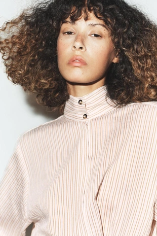 Рубашка оверсайз в полоску- Заказать в России