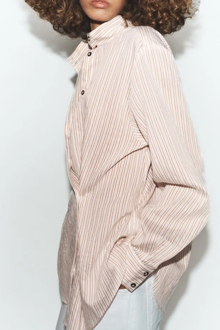 Рубашка оверсайз в полоску- Заказать в России