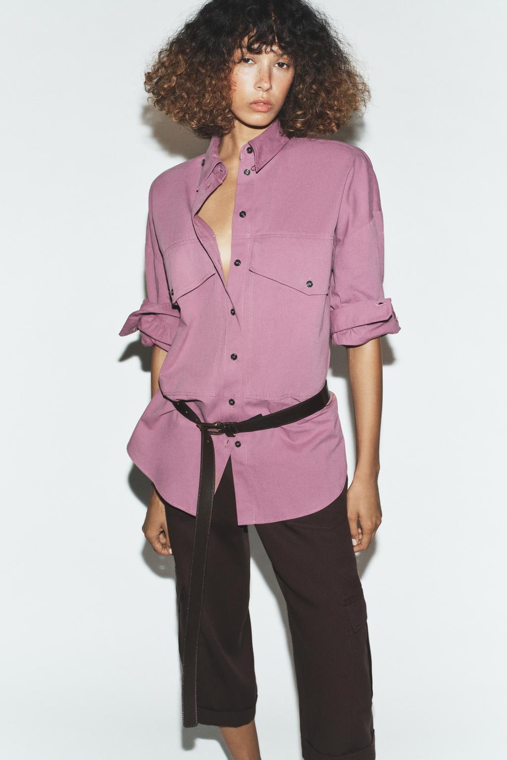 РУБАШКА ОВЕРСАЙЗ С ВОРОТНИКОМ-СТОЙКОЙ