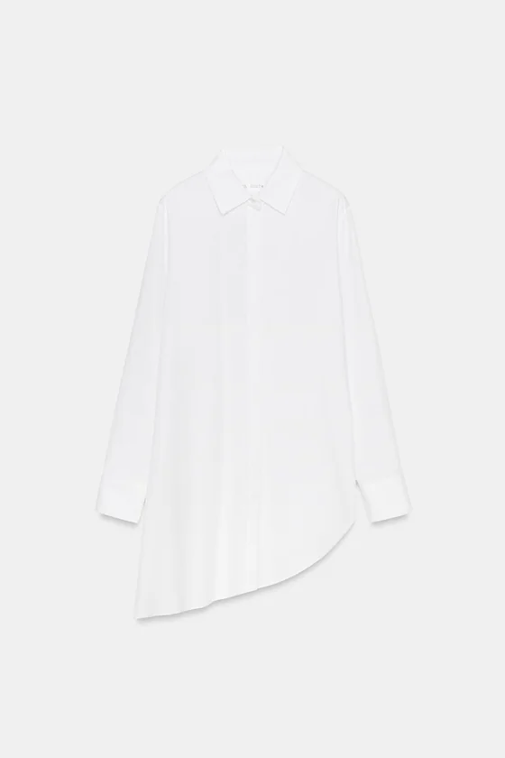АСИММЕТРИЧНАЯ РУБАШКА ИЗ ПОПЛИНА — коллекция Zara «ZW»