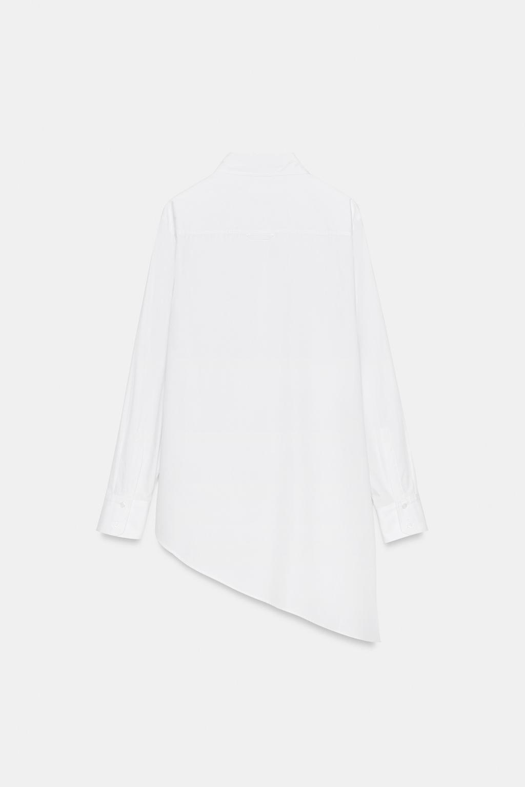 АСИММЕТРИЧНАЯ РУБАШКА ИЗ ПОПЛИНА — ZW COLLECTION