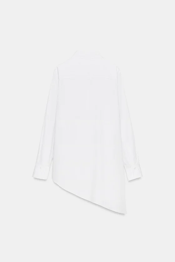АСИММЕТРИЧНАЯ РУБАШКА ИЗ ПОПЛИНА — коллекция Zara «ZW»