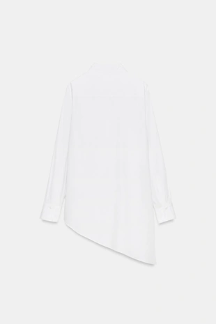 Асимметричная рубашка из поплина — ZW COLLECTION- Заказать в России