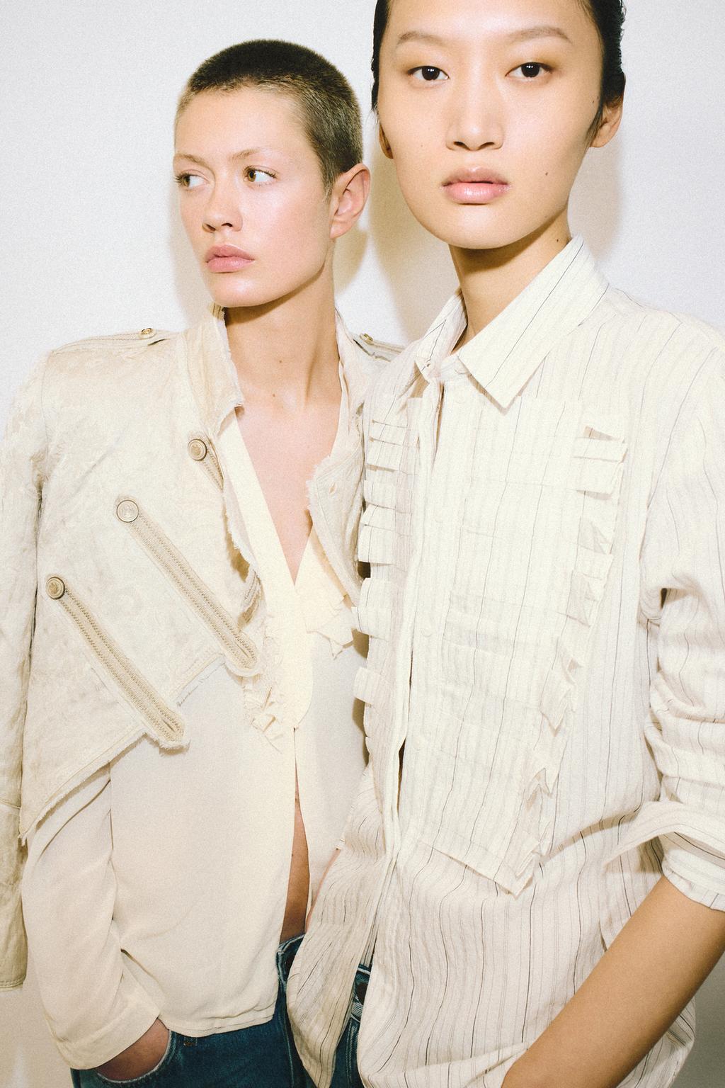 РУБАШКА В ПОЛОСКУ СО СКЛАДКАМИ — ZW COLLECTION LIMITED EDITION