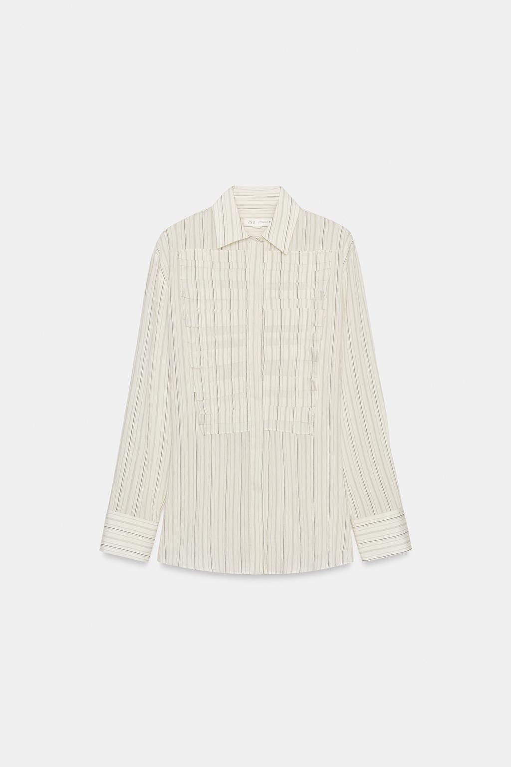 РУБАШКА В ПОЛОСКУ СО СКЛАДКАМИ — ZW COLLECTION LIMITED EDITION