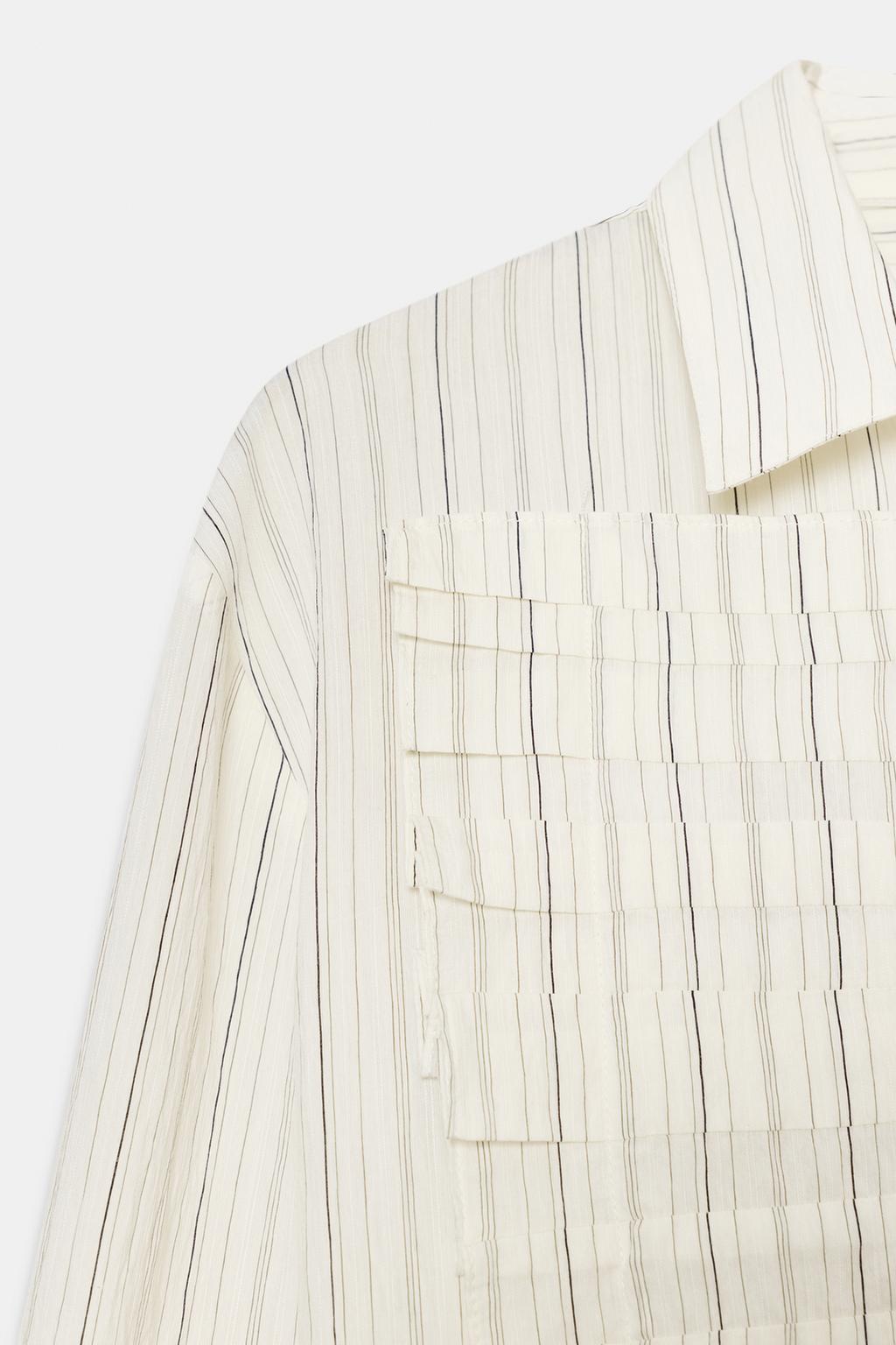 РУБАШКА В ПОЛОСКУ СО СКЛАДКАМИ — ZW COLLECTION LIMITED EDITION