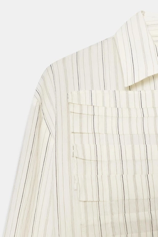 Рубашка в полоску со складками — ZW COLLECTION LIMITED EDITION- Заказать в России