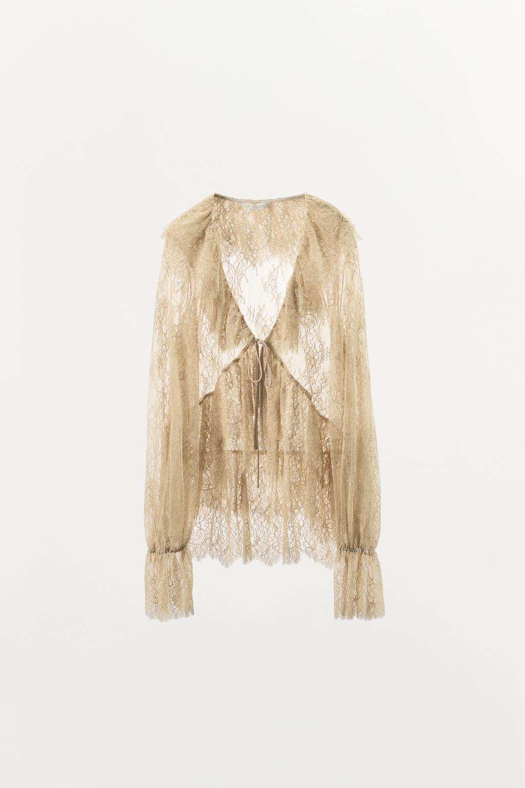 РУБАШКА ИЗ КРУЖЕВА С ВОЛАНАМИ — ZW COLLECTION LIMITED EDITION