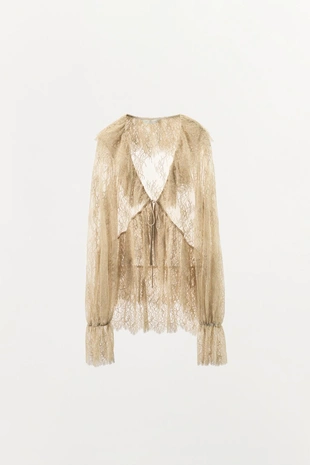 Рубашка из кружева с воланами — ZW COLLECTION LIMITED EDITION- Заказать в России