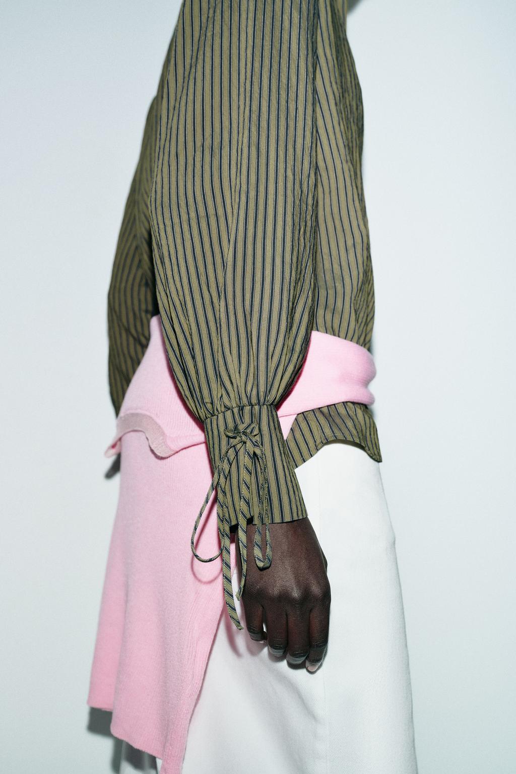 РУБАШКА В ПОЛОСКУ С ЗАВЯЗКАМИ