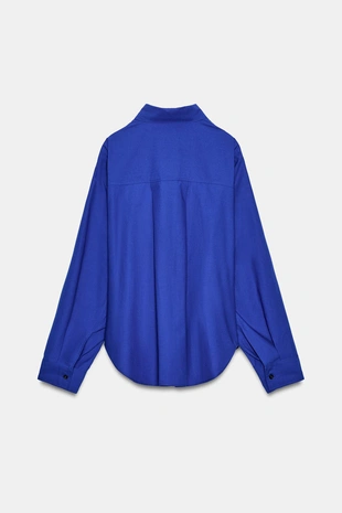 Рубашка из поплина с боковыми вытачками- Заказать в России