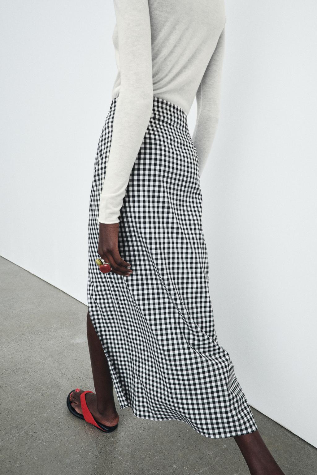 ЮБКА ВИШИ В КЛЕТКУ СО СБОРКАМИ