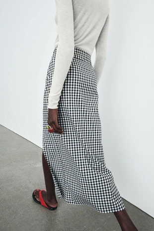 Юбка виши в клетку со сборками- Заказать в России
