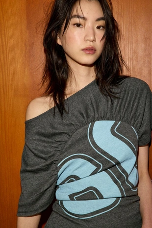 Юбка асимметричного кроя в горошек- Заказать в России