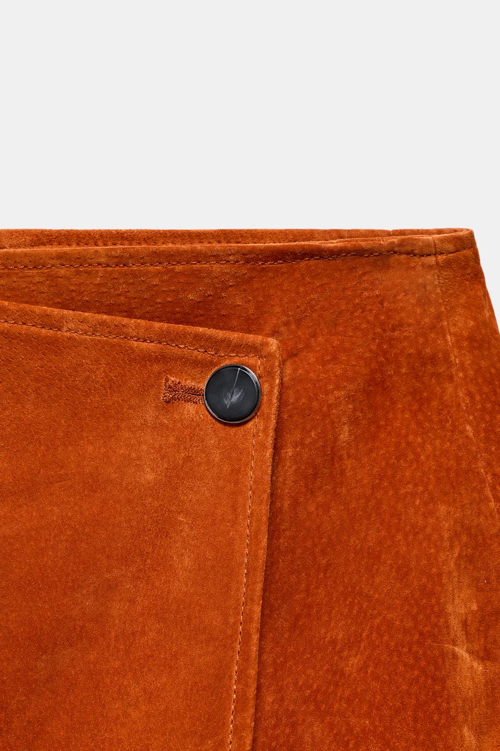 ЮБКА МИДИ НА ЗАПÁХЕ ИЗ 100% ЗАМШИ