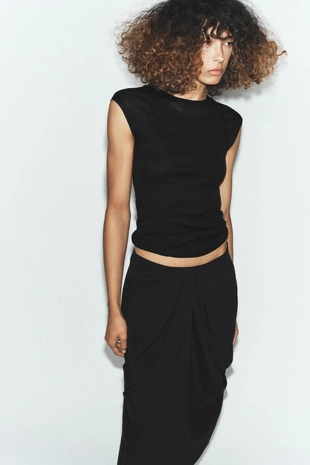 Юбка миди со складками- Заказать в России