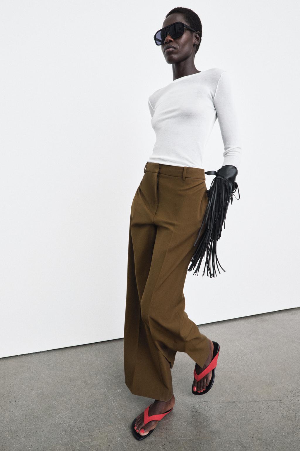 БРЮКИ ПРЯМОГО КРОЯ С РАЗРЕЗАМИ — ZW COLLECTION