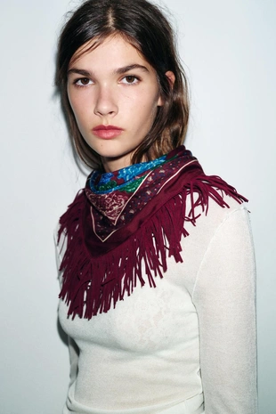 Платок с шелковым принтом- Заказать в России