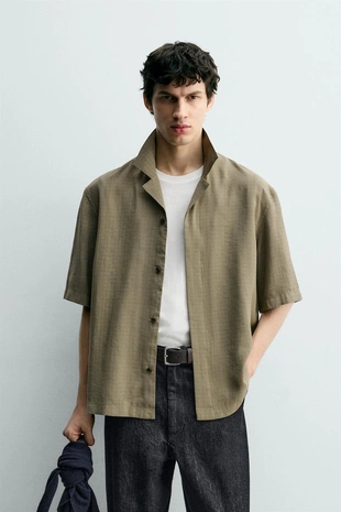 Рубашка в клетку с плавными линиями- Заказать в России