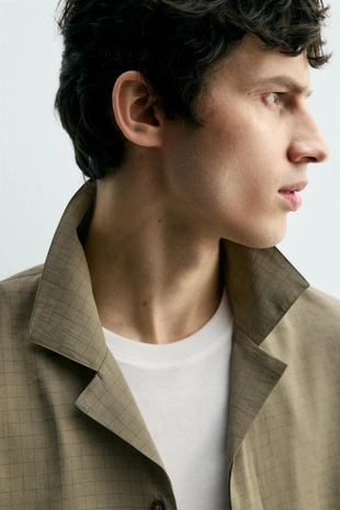 Рубашка в клетку с плавными линиями- Заказать в России