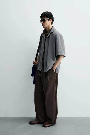 Рубашка в клетку с плавным фасоном- Заказать в России