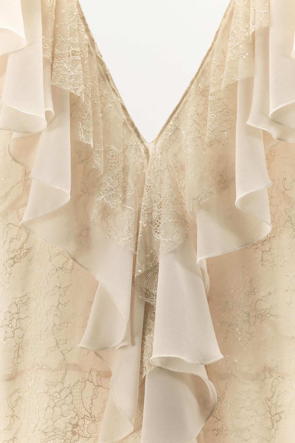 ПЛАТЬЕ С ВОЛАНАМИ И КРУЖЕВОМ — ZW COLLECTION