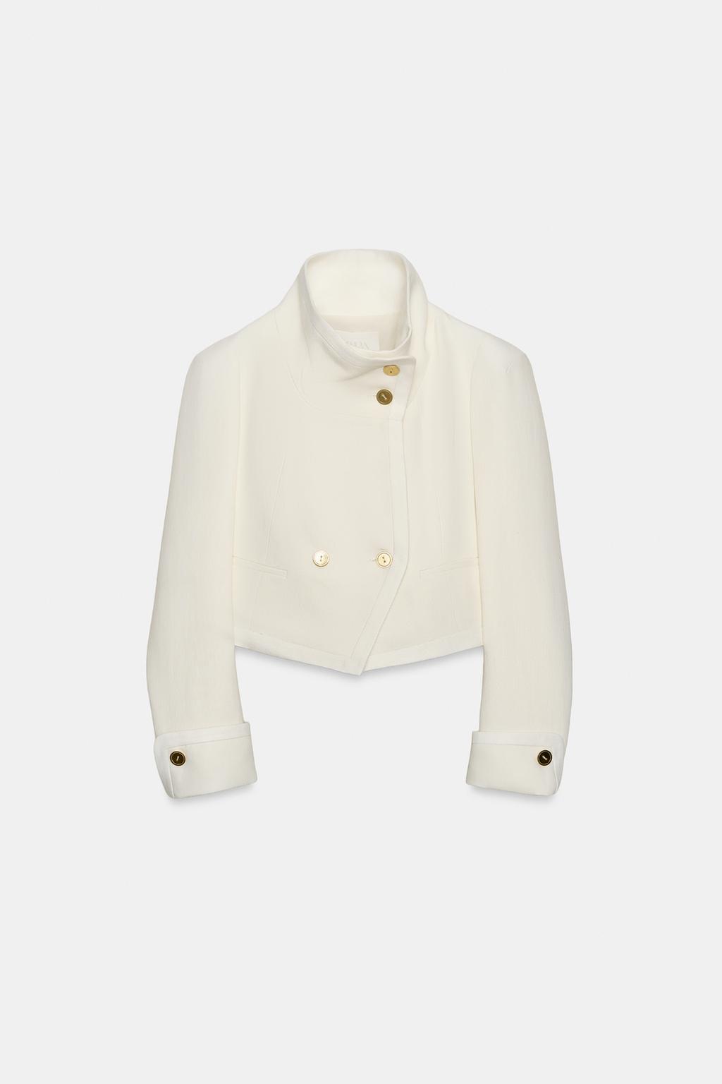 УКОРОЧЕННАЯ КОМБИНИРОВАННАЯ КУРТКА — ZW COLLECTION LIMITED EDITION