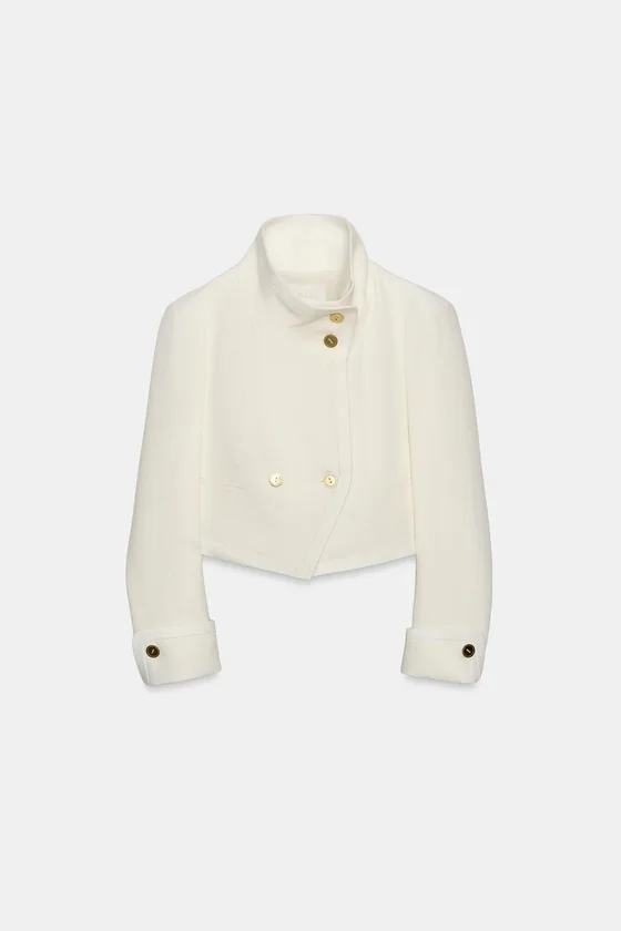 УКОРОЧЕННАЯ КОМБИНИРОВАННАЯ КУРТКА — коллекция Zara «ZW» 