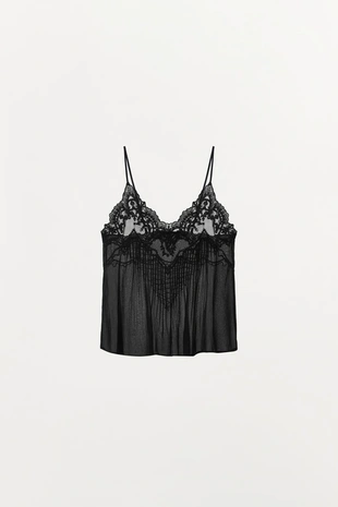 Топ в бельевом стиле с вышивкой и бусинами — ZW COLLECTION- Заказать в России