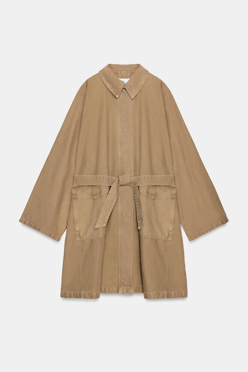 ぽんた Zara Тренч миди — коллекция zara «zw» - Цвет темный бежево