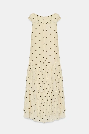 Платье асимметричного кроя в горошек- Заказать в России