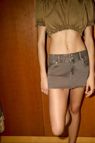 Кроп-топ из выстиранного поплина- Заказать в России