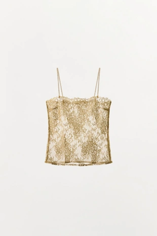 Кружевной топ с металлизированной нитью- Заказать в России