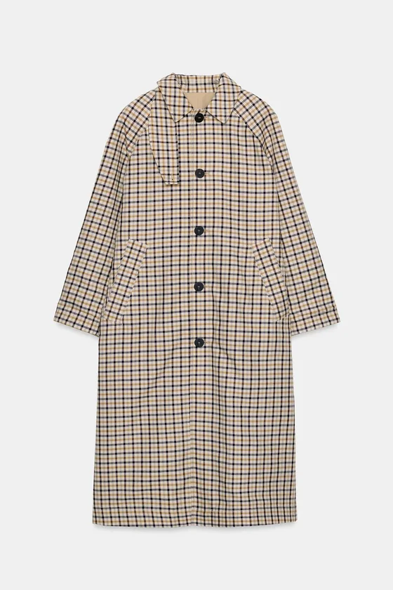 ДВУСТОРОННИЙ ТРЕНЧ В КЛЕТКУ — коллекция Zara «ZW»
