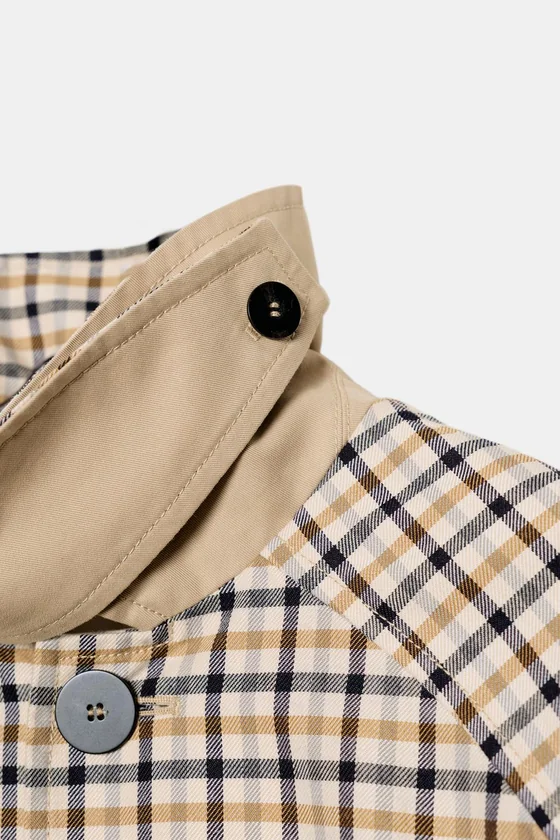 ДВУСТОРОННИЙ ТРЕНЧ В КЛЕТКУ — коллекция Zara «ZW»