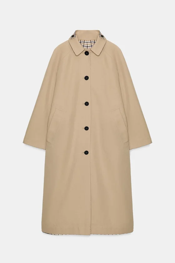 ДВУСТОРОННИЙ ТРЕНЧ В КЛЕТКУ — коллекция Zara «ZW»