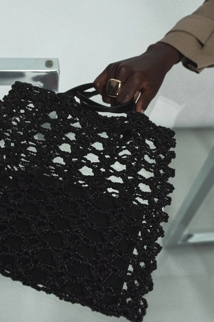 Вязаная мини-сумка-шопер- Заказать в России