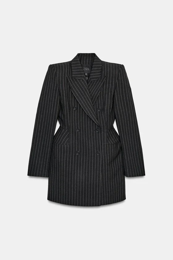 ПЛАТЬЕ-БЛЕЙЗЕР В ТОНКУЮ ПОЛОСКУ — коллекция Zara «ZW»