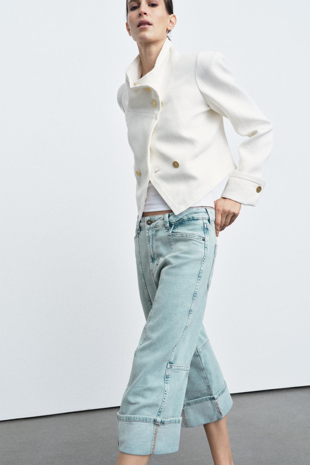 ДЖИНСЫ КАПРИ СО СРЕДНЕЙ ПОСАДКОЙ — ZW COLLECTION