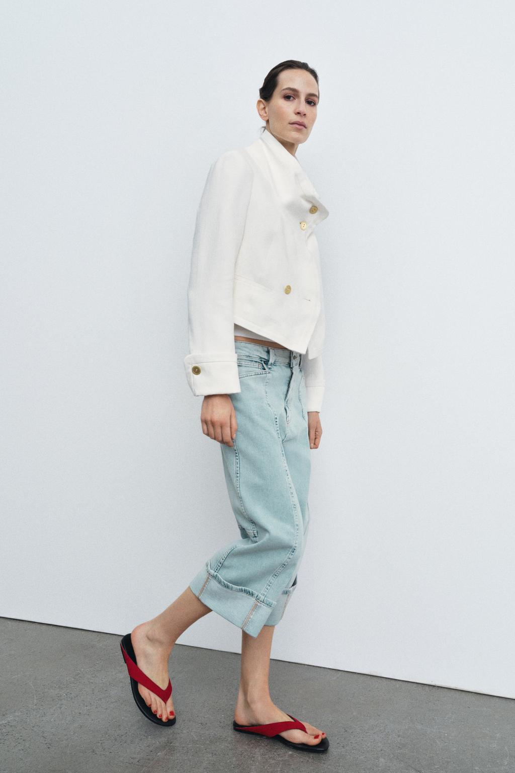 ДЖИНСЫ КАПРИ СО СРЕДНЕЙ ПОСАДКОЙ — ZW COLLECTION